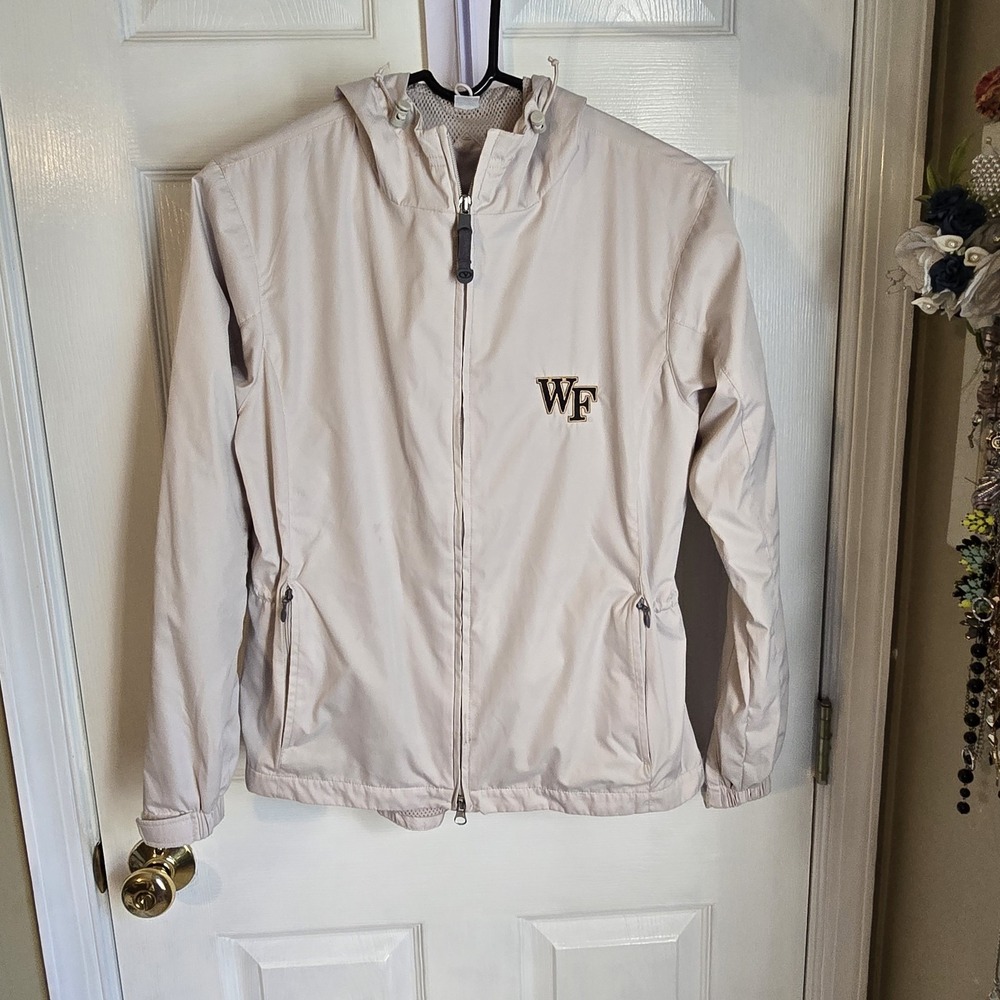 Vantage Wake Forest Demon Deacons Windbreaker Jacket Tan Women Small Packable